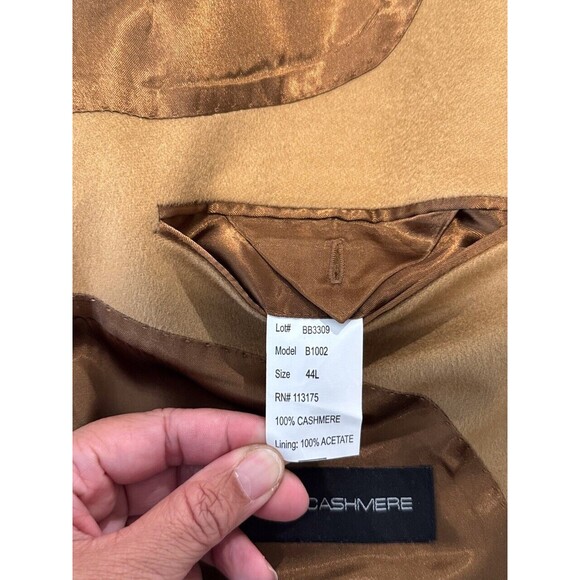 Ragan Burns Mens Blazer Mustard Two Button Cashmere Sports Coat Suit Jacket 44L - Picture 5 of 14